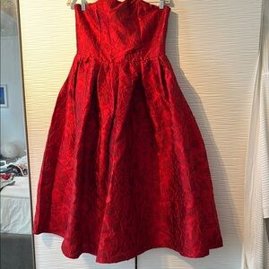 MOTF Elegant Red Strapless Dress sz M